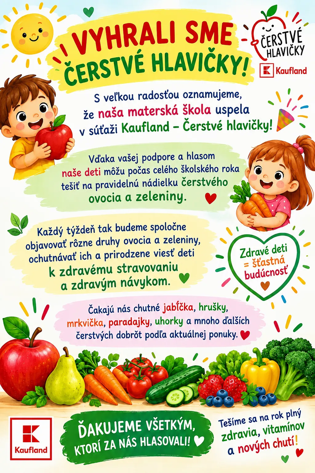 Vyhrali sme Čerstvé hlavičky